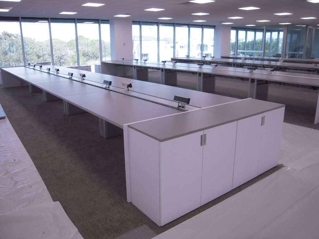 LaCour Trading Desks being installed in an office